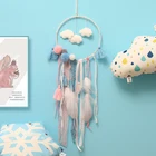 Творческий ручной работы, Ловец снов с облачными перьями, скандинавский декор для детской комнаты
