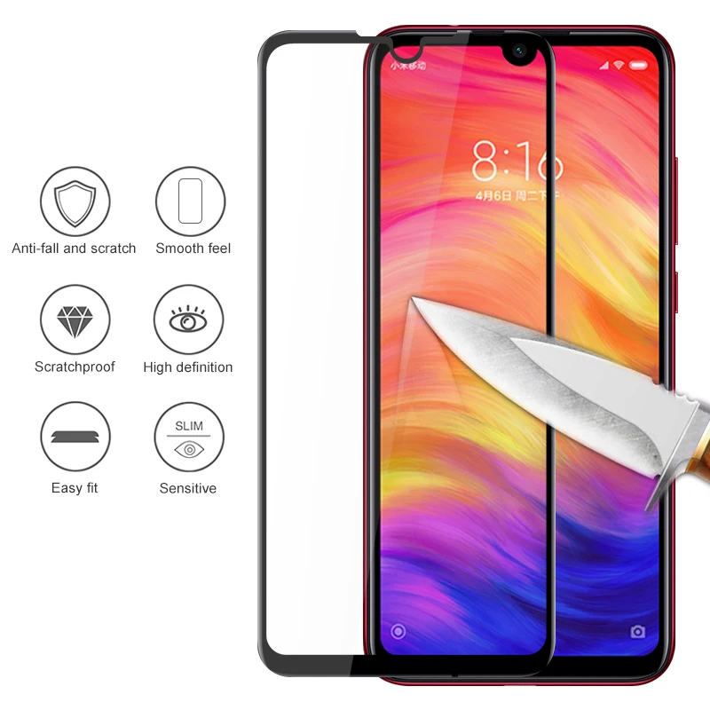 3 шт 9D закаленное стекло для Xiao mi Red Note 7 6 5 Pro 9 8 SE A2 Lite черная прочная защитная