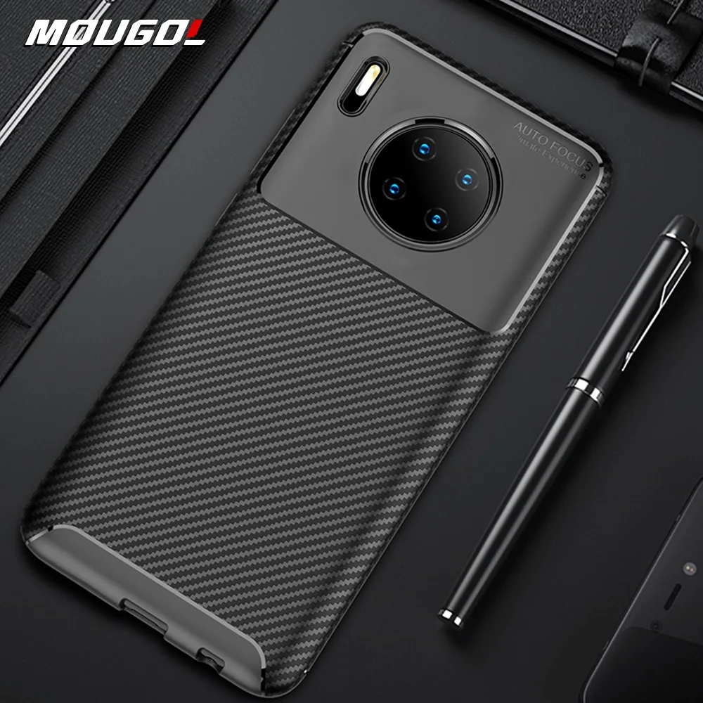 Чехол для Huawei Mate 30 Pro Роскошный чехол из углеродного волокна полная защита