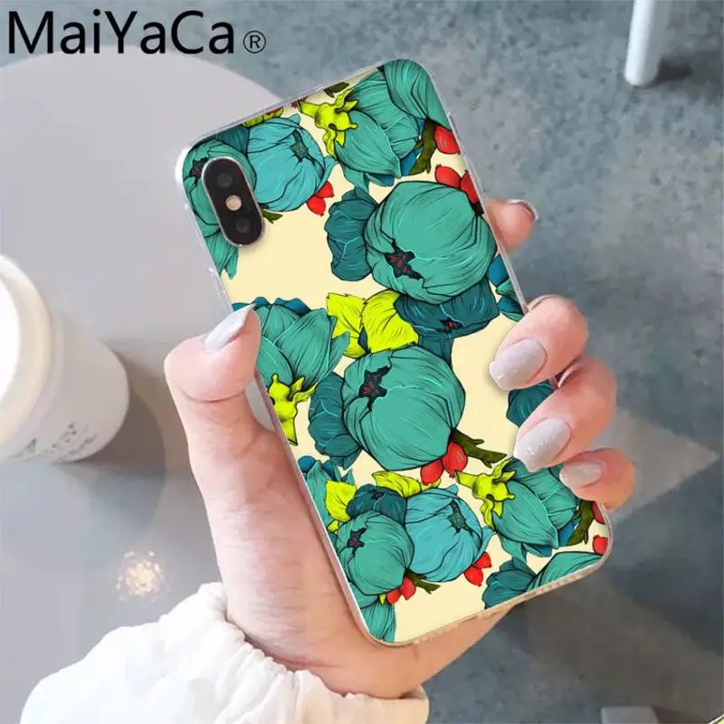 

MaiYaCa Tropical Plants Tree Flower Bird Phone Case shell for iPhone 5S 8 7 6 6S Plus X XS MAX 5 SE XR 12 11 pro promax fundas