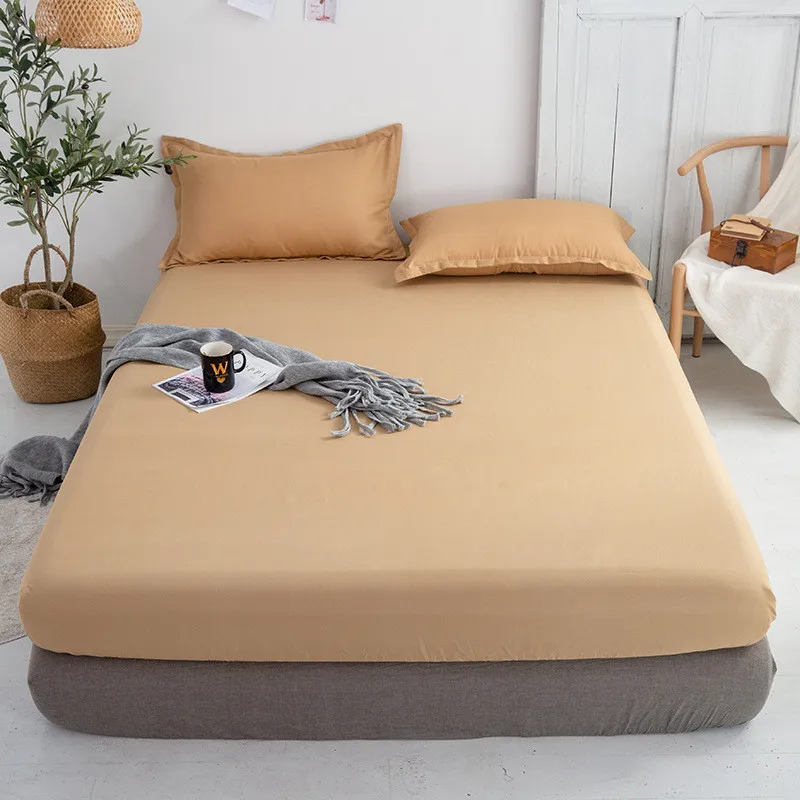 Однотонный подгоняемый наматрасник 1/3 шт. универсальная эластичная резинка