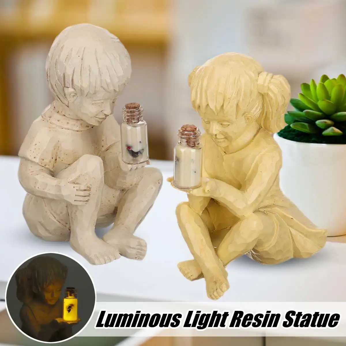 

Светящиеся светлячки на солнечной батарее, статуя, украшение для сада, полимерное ремесло, ландшафтное украшение двора, Уличные декоративн...