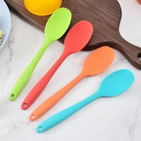 the new silicone one piece small spoon food supplement spoon mini soup spoon household mixing spoon kitchen baking tools