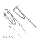 Женская Длинная цепочка-кольцо, серебряная простая бижутерия, геометрические серьги в стиле ретро, оптовая продажа