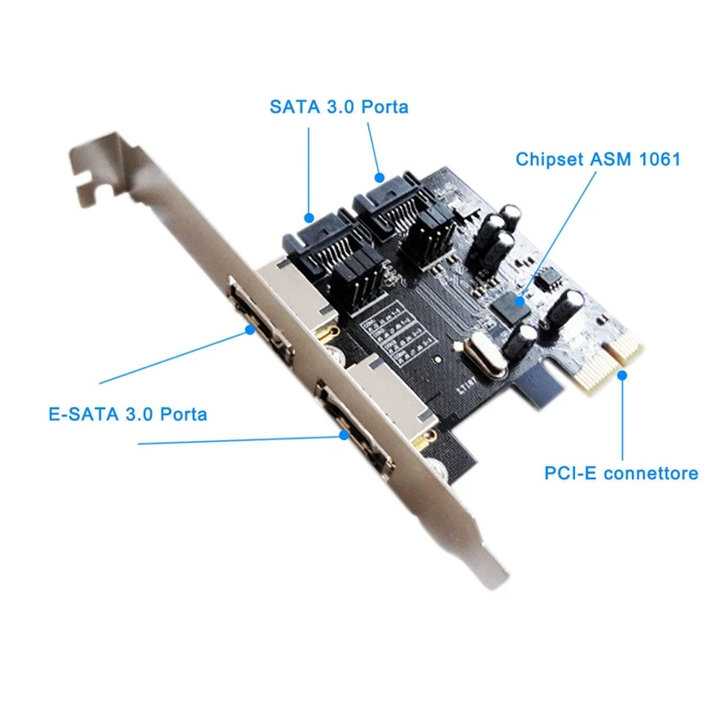 Pci-E для Sata3 Pci E Sata3.0 6 ГБ/сек. карта расширения Ssd Asmedia Asm1061 | Компьютеры и офис