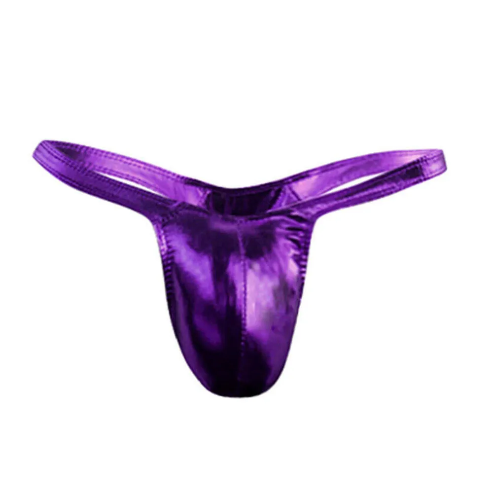 

Men Comfortable Sexy Leather Briefs PU Underwear Panties G String Thongs Trunk Sexy Gay Men Underwear Male Lingerie Jockstrap