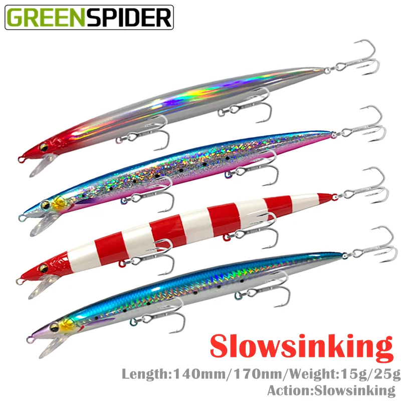 

GREENSPIDER 140/170mm 15/25g Hard Bait Minnow Shad Crankbait Fishing lure Bass Fresh Salt water tackle wobblers Super Quality