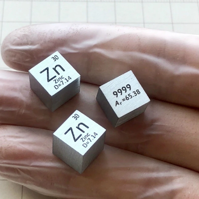 

Цинковый металлический куб 99.99% высокой чистоты 10x10x0 мм вес около 7,2 г