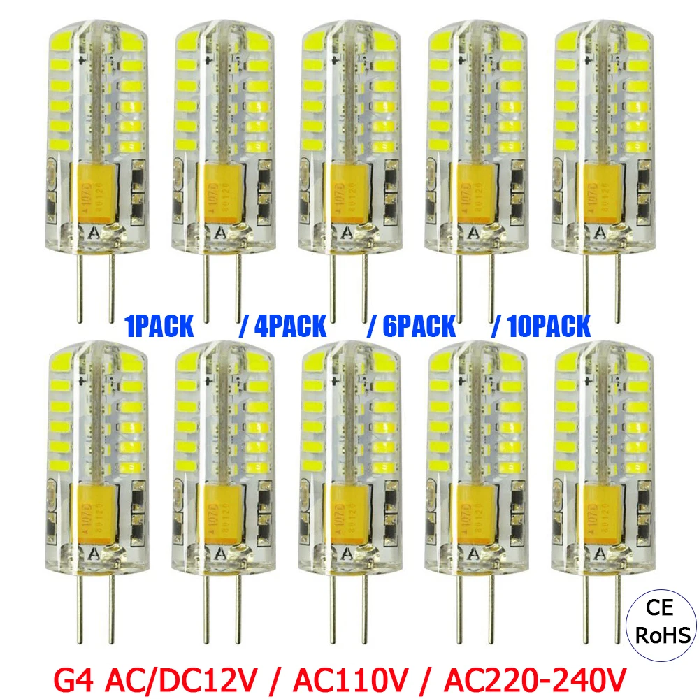 3 Вт мини G4 светодиодный лампы AC/DC12V AC110V AC220V светильник 360 ° угол луча люстра