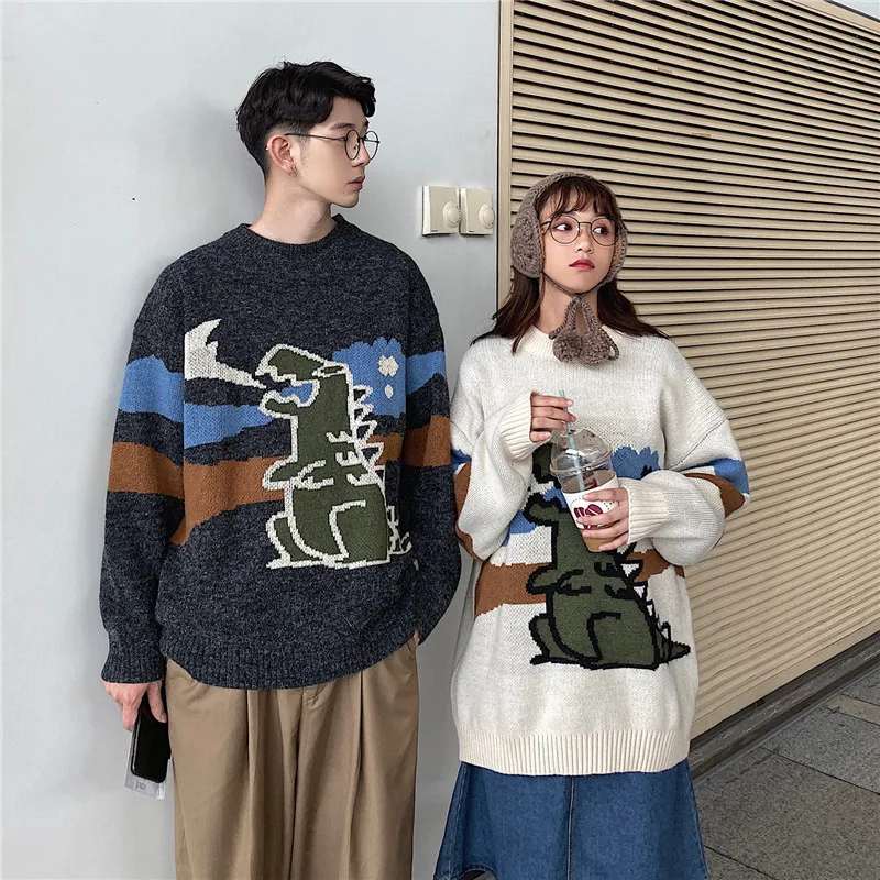 19 зима Новый Забавный динозавр креативный жаккардовый Повседневный парный