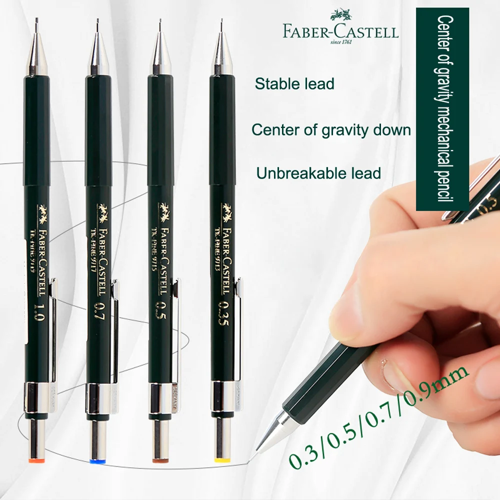 Germany Faber-Castell TK-Fine mechanical Pencil 0.3/0.35/0.5/0.7/0.9/1.0mm Low Center Of Gravity And Not Easy To Break Lead