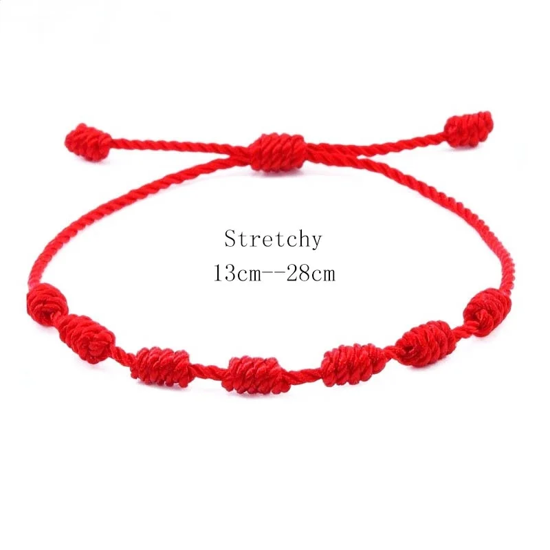 

10PCS 7 Knots Red String Bracelet Handmade Protection Eye Good Luck Amulet For Success Prosperity Couple's Friendship Bracelet