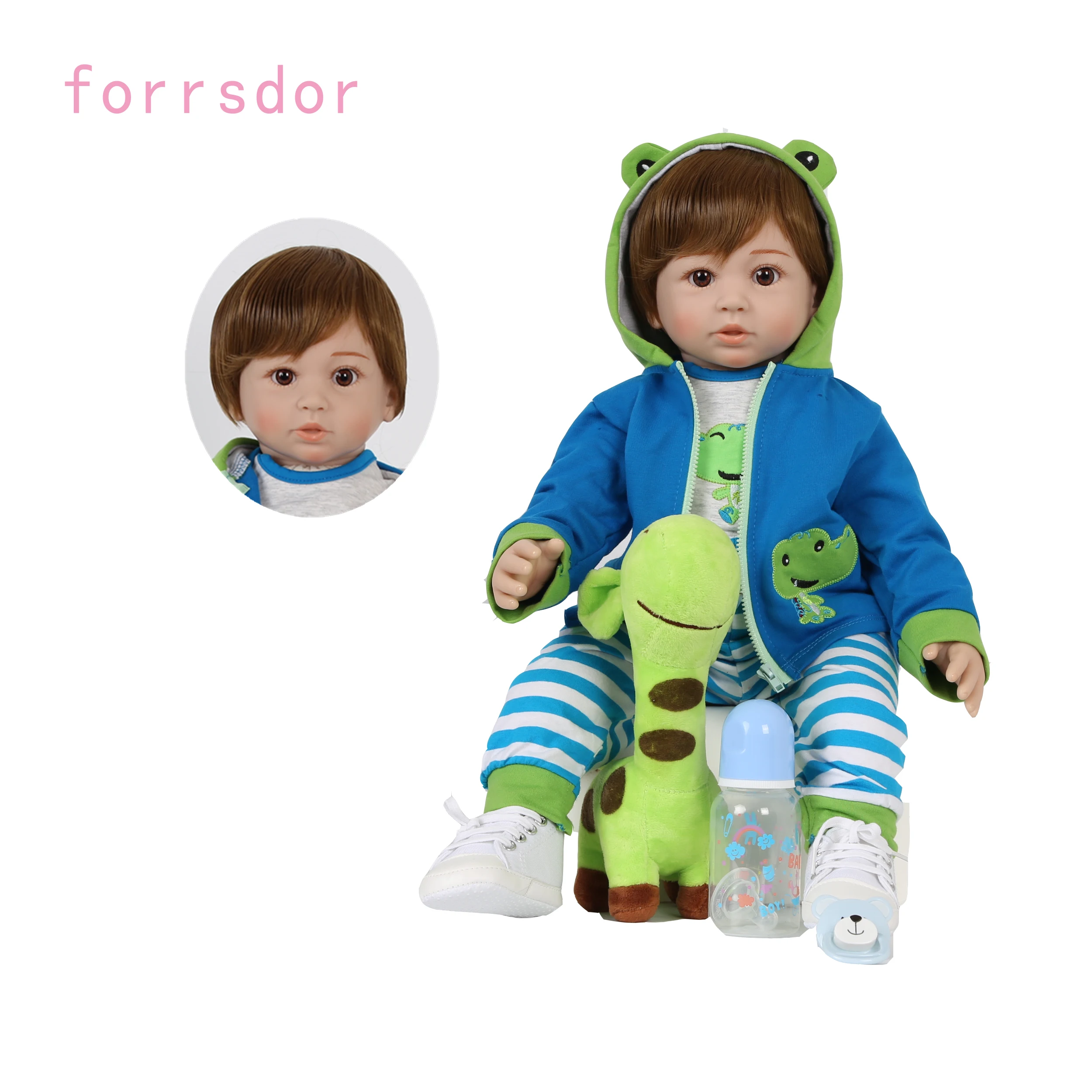 Лидер продаж кукла реборн Forrsdor 55 см милая маленькая крокодил детские куклы
