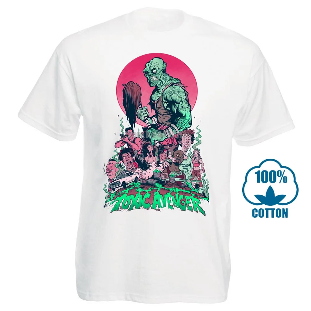 Белый Toxic Мститель рубашка Toxic Розовый S 5Xl Графический Футболка мужская футболка короткий рукав круглый вырез - Цвет: Белый