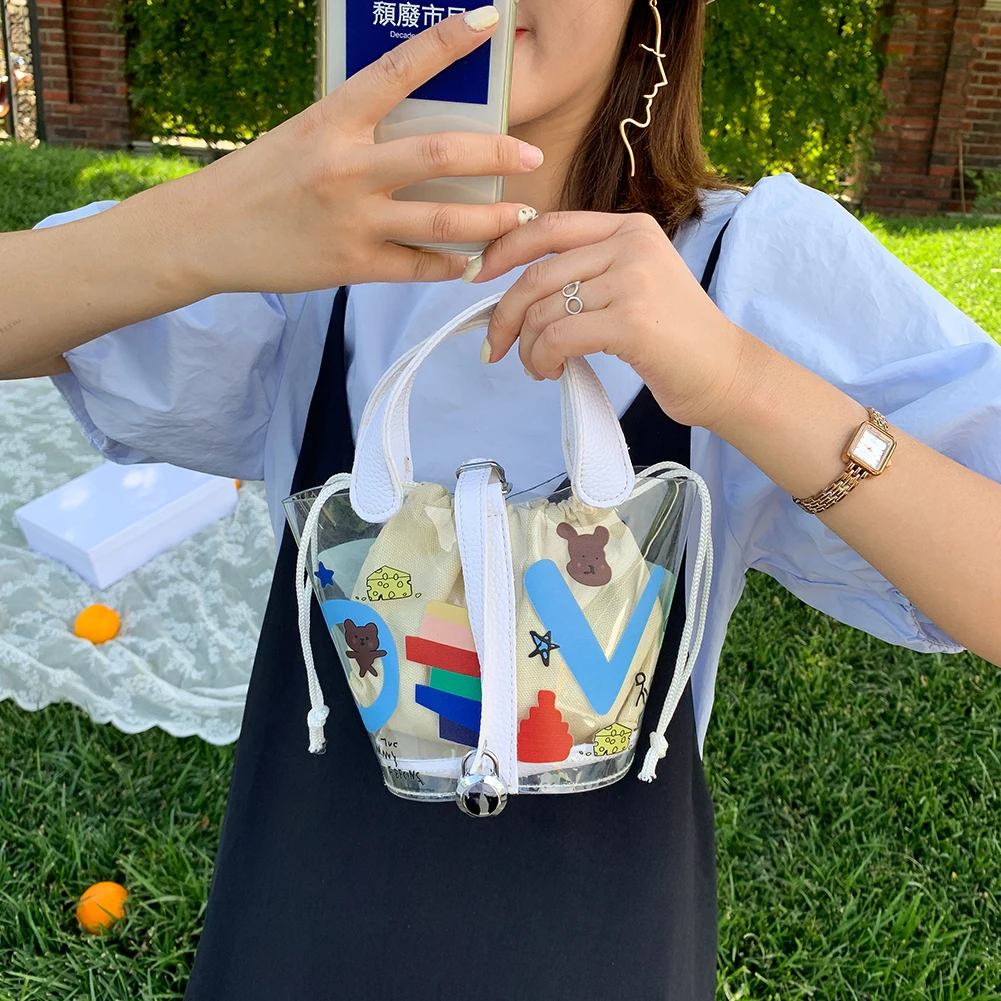 2 шт./компл. женская сумка через плечо с граффити Прозрачная ПВХ сумка-клатч сумки