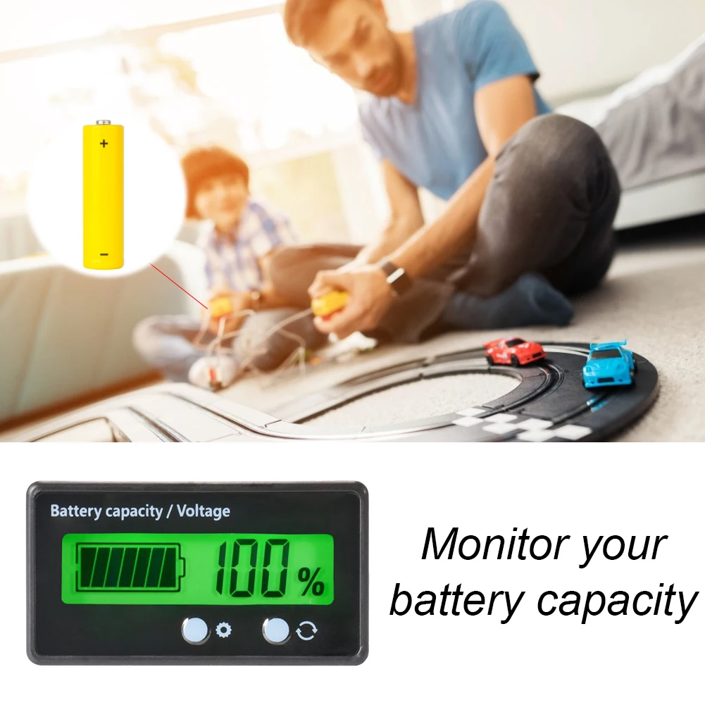 

12V-84V LCD Car Lead Acid Lead Lithium Battery Charge Level Capacity Indicator Meter Digital LED Tester Voltmeter Display