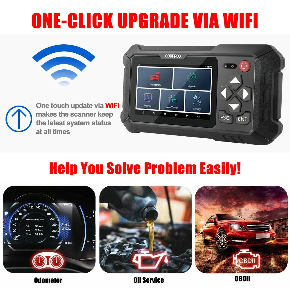 OBDPROG M500 одометр коррекция пробега OBD2 считывание одометра сканер изменение