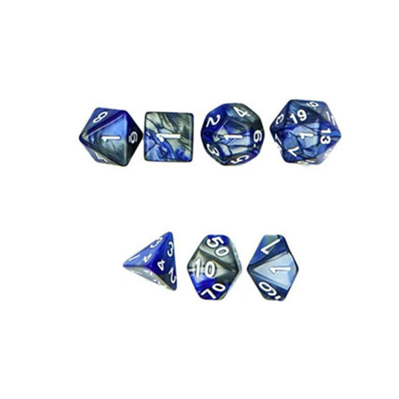 blue gray 7 шт./компл. игральные кости DND смешанные Цвет кости полиэдральный игры в кости для ролевой игры «Подземелья и Драконы» Настольная игра s D& Аксессуары для настольной игры - Цвет: blue gray