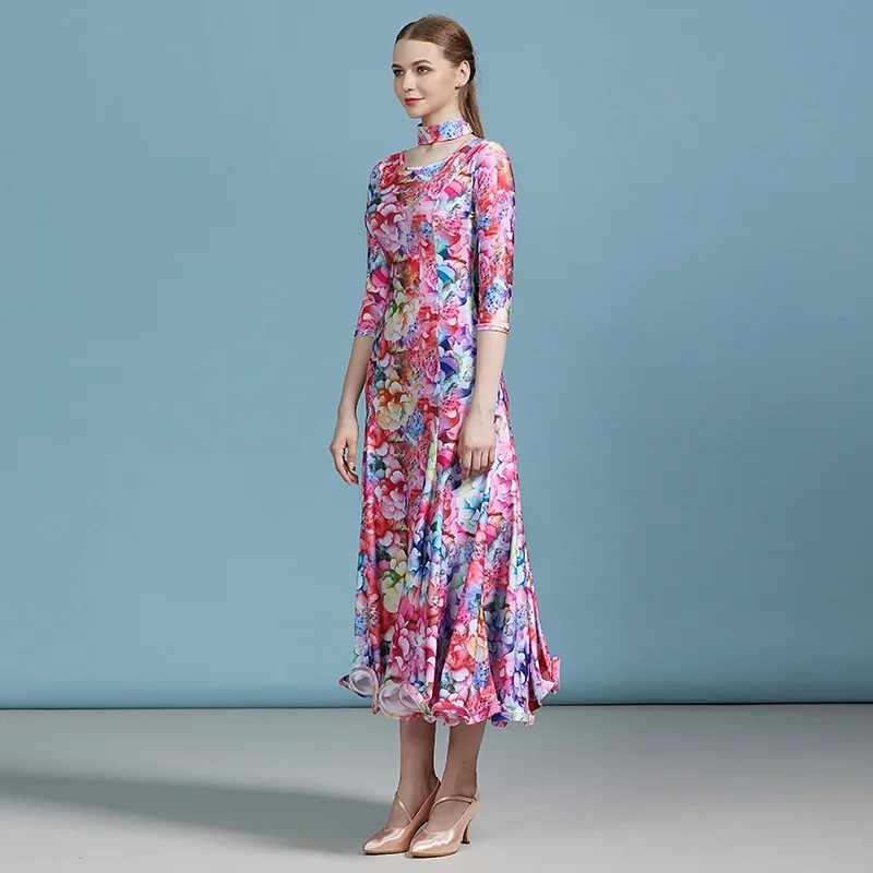 Дешевое женское платье для танцев бальное латино waltz испанское современные