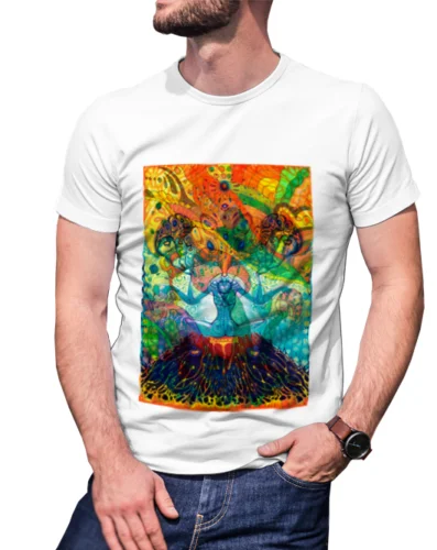 ДМТ волшебный гриб трипси психоделический модель 2 мужская белая футболка редких