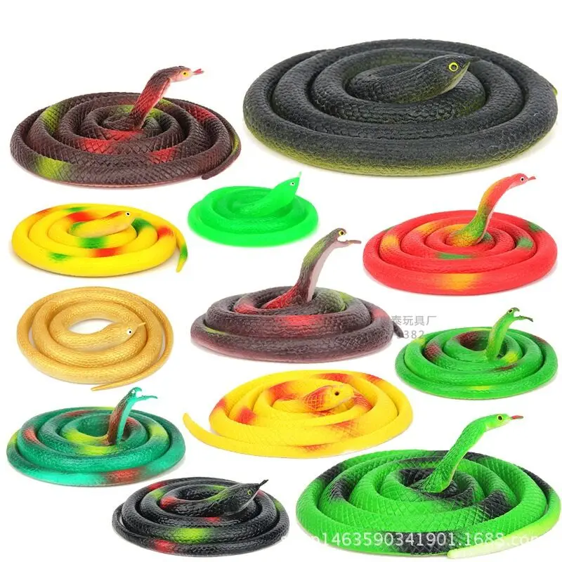 

New arrival Funny Novelty Soft Rubber Toy model snake 80cm Safari Garden Props Prank Gift And Gag Play Jokes Toy