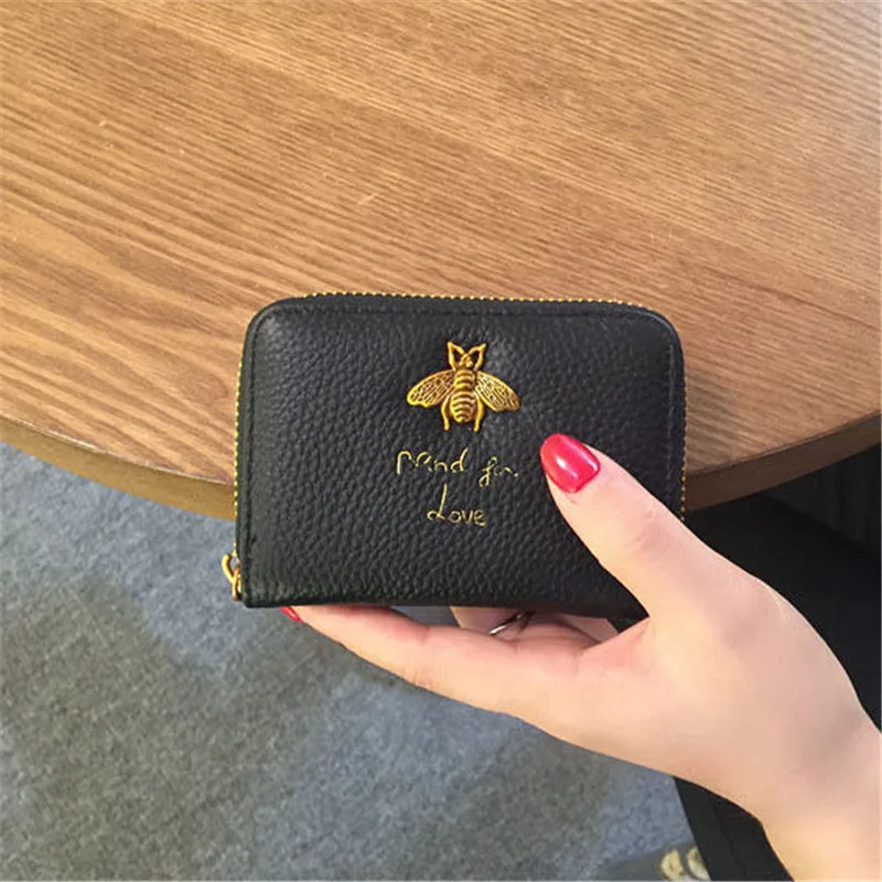 Женские кошельки из натуральной кожи маленький женский кошелек Одноцветный