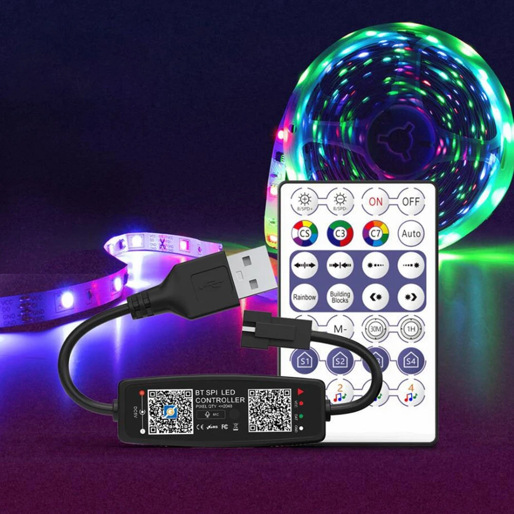 Умная RGB Светодиодная лента WS2812B WS2812 30/60/144 пикс./м индивидуальная стандартная USB