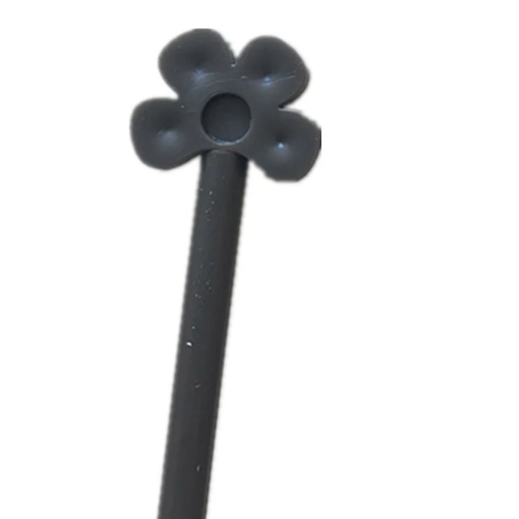 

6pcs Pattern Rondom Cartoon Design Long Handle Coffee Soup Drink Cereal Dessert Juice Silicone Stir Stick Rod