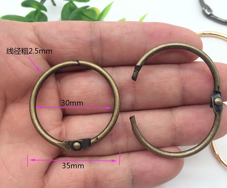 30mm bronze 5 шт. металлические кольца для ноутбуков, Золотое шарнирное кольцо, Школьное свободное кольцо с листьями, кольцевые обручи для скрапбукинга, альбом, Офисная прищепка, кольцо - Цвет: 30mm bronze