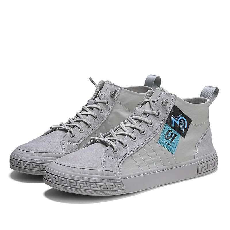 

Men's casual sports shoes men's fashion denim canvas shoes high-top breathable anti-slip wear-resistant sweat deodorant