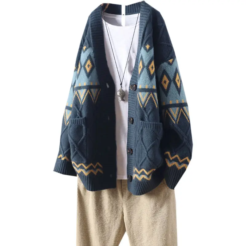 

Spring and autumn new relaxed embroidery button long sleeve knitted cardigan women's sweater