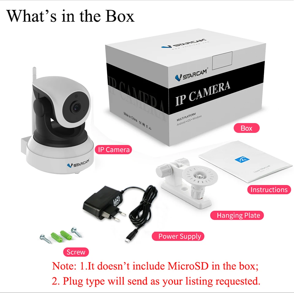 Беспроводная Wi-Fi IP-камера Vstarcam 720P C7824WIP видеоняня IP-сеть внутренняя связь