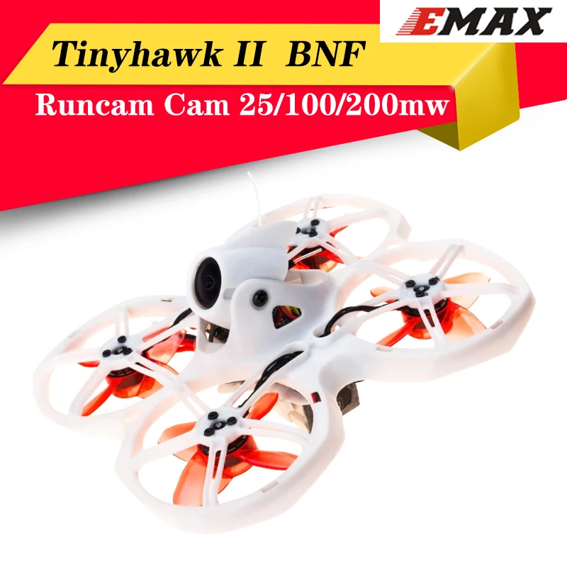 

Hot EMAX Tinyhawk II 75mm 1-2S Whoop FPV Racing Drone RC Quadcopter BNF Compatible with FrSky D8 Runcam Cam 25/100/200mw VTX
