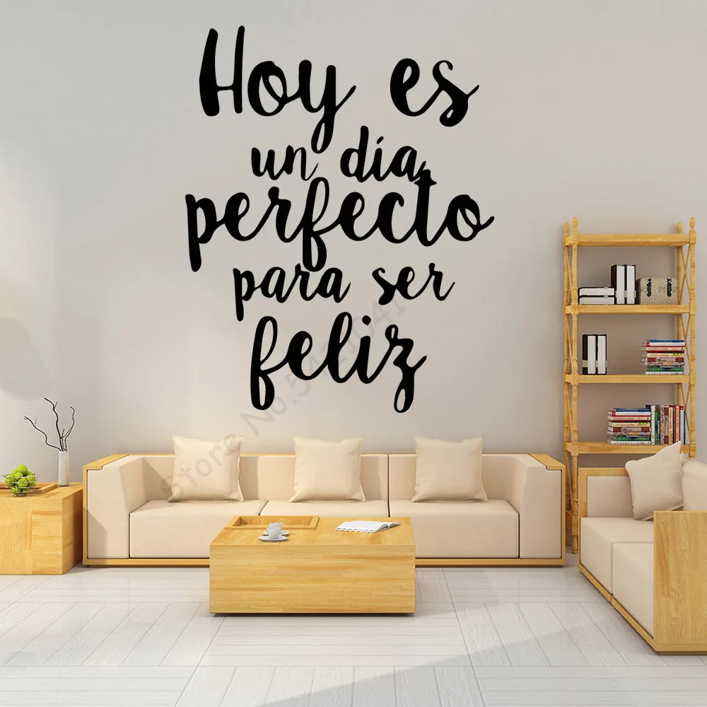 carved spanish phrase wall stickers vinyl waterproof home decoration living room kids room background wall house decal free global shipping