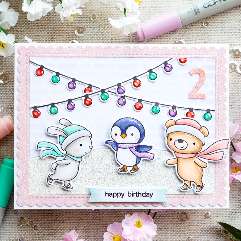 

LLove CCraft Skating party Metal cutting dies and stamp for DIY Scrapbook papercraft mould blade punch stencils