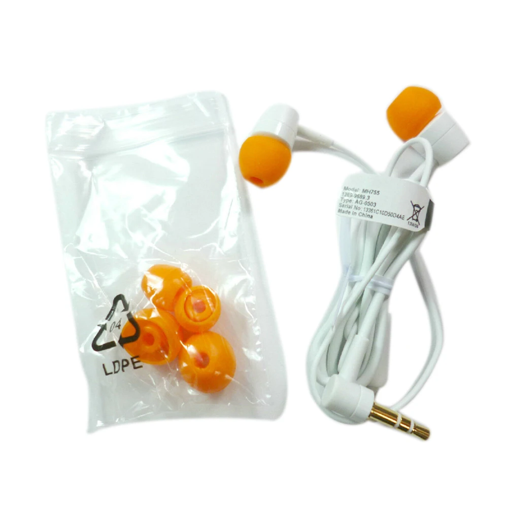 Наушники вкладыши MH755 со звуком L образной формы длинные короткие дорожные мягкие