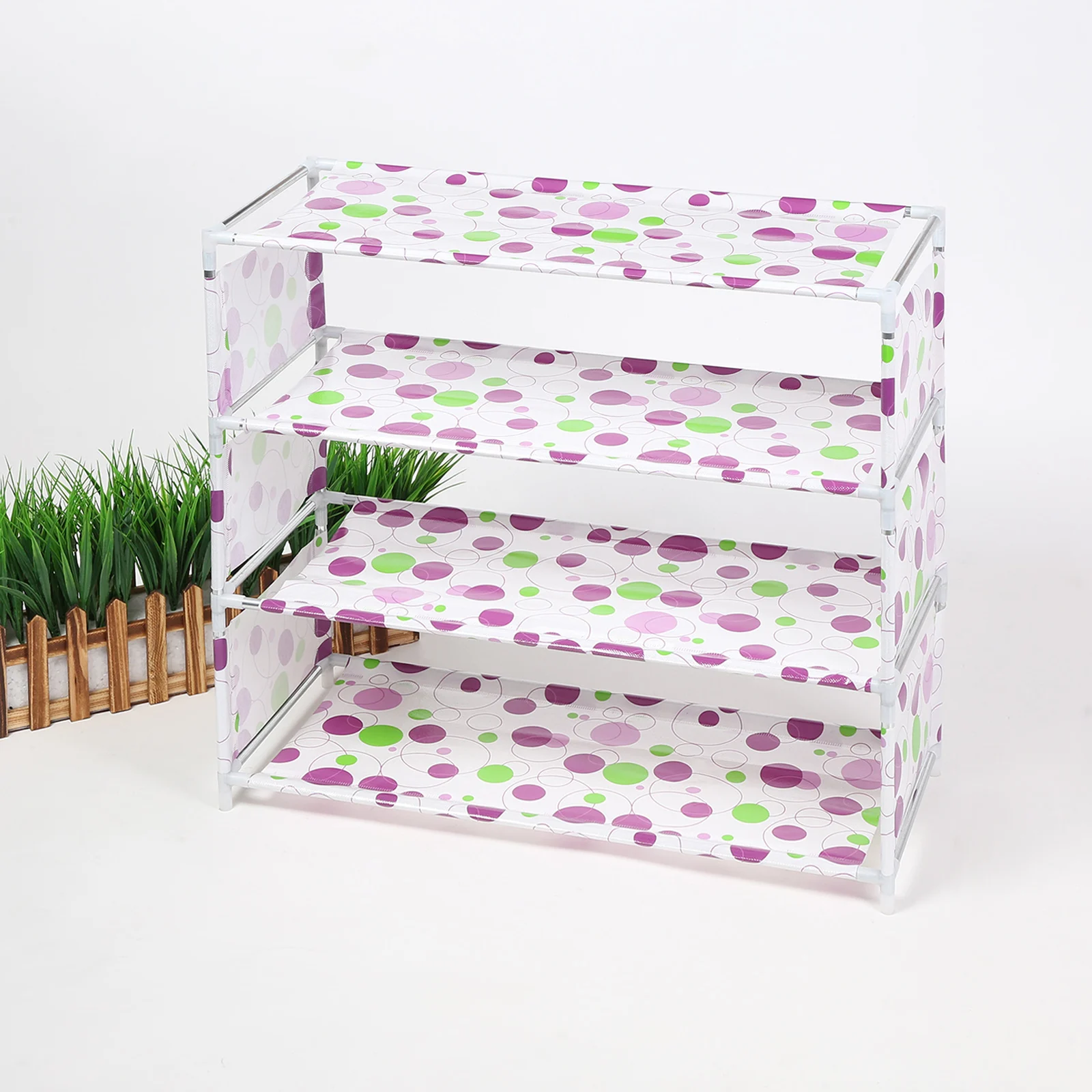 Purple 4 Layers 3/4/5/6 слоев Нетканая обувная стойка ткань пыле шкаф Органайзер легко установить держатель сделай сам Складная подставка для обуви Полка - Цвет: Purple 4 Layers