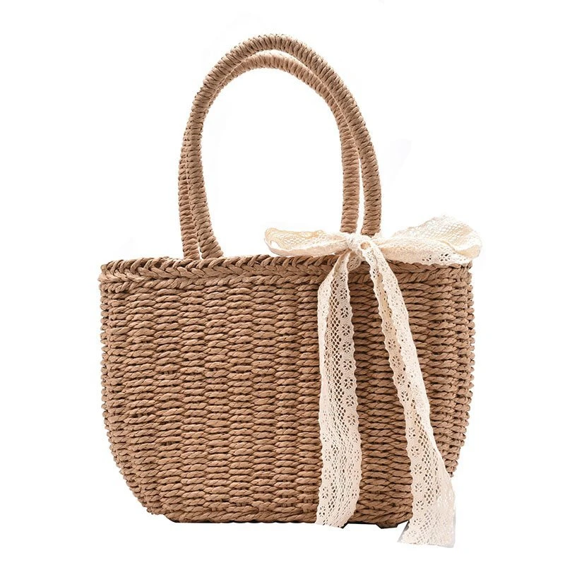 

Casual Straw Large Capacity Lady Tote Women Shoulder Bags Female Travel Big Purses Rattan Handbag Summer Beach Bag DSFC0279