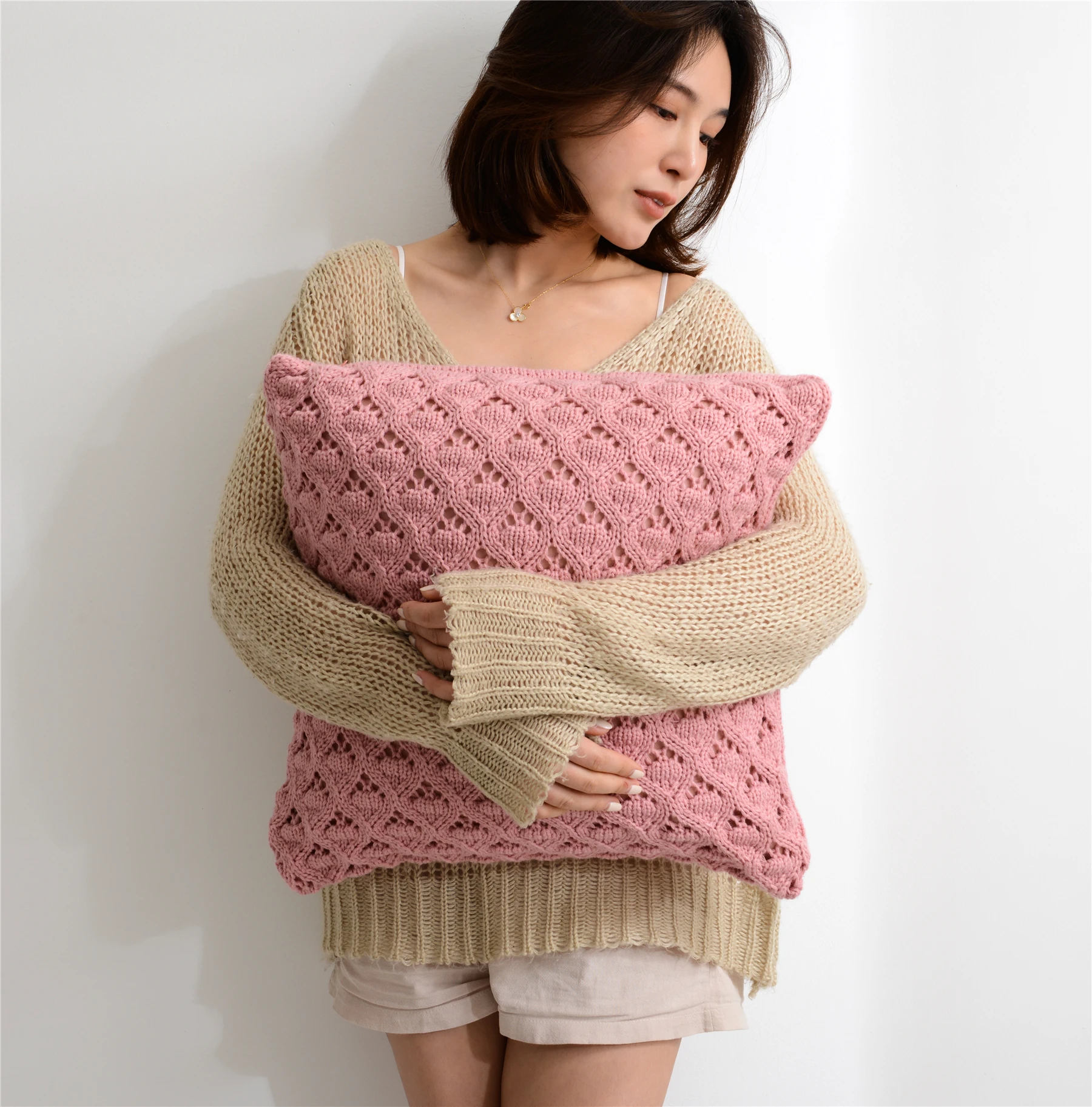 Чехол-Наволочка на подушку в скандинавском стиле однотонный желтого и синего