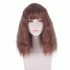 Парик для косплея из аниме Гермиона Грейнджер, коричневый кудрявый, с челкой, из синтетических волос, для девушек и женщин