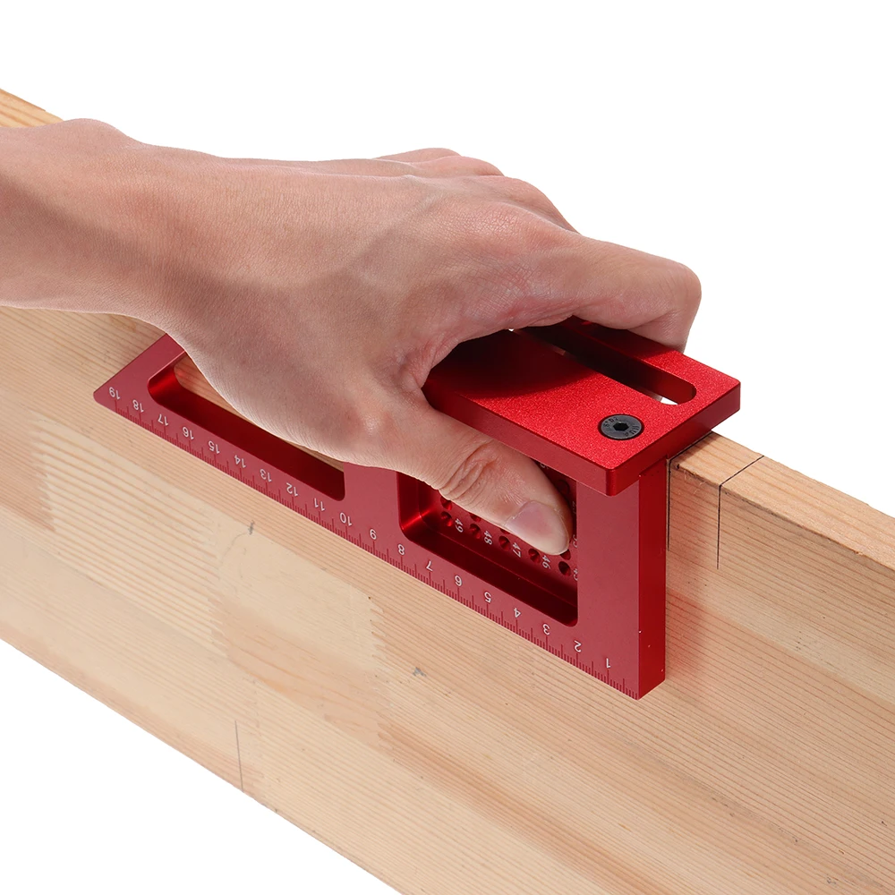 

ES-6 Aluminum Alloy Multifunctional 3D Miter Angle Measuring Ruler 45/90 Degree Scribing Gauge Hole Positioning Marking T Rule