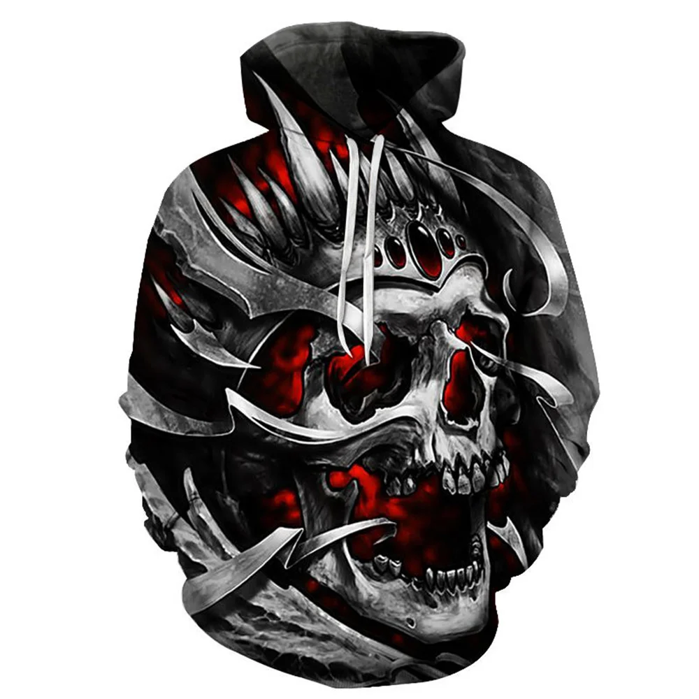 Толстовка мужская с 3D-принтом черепа свитшот пуловер уличная одежда в стиле