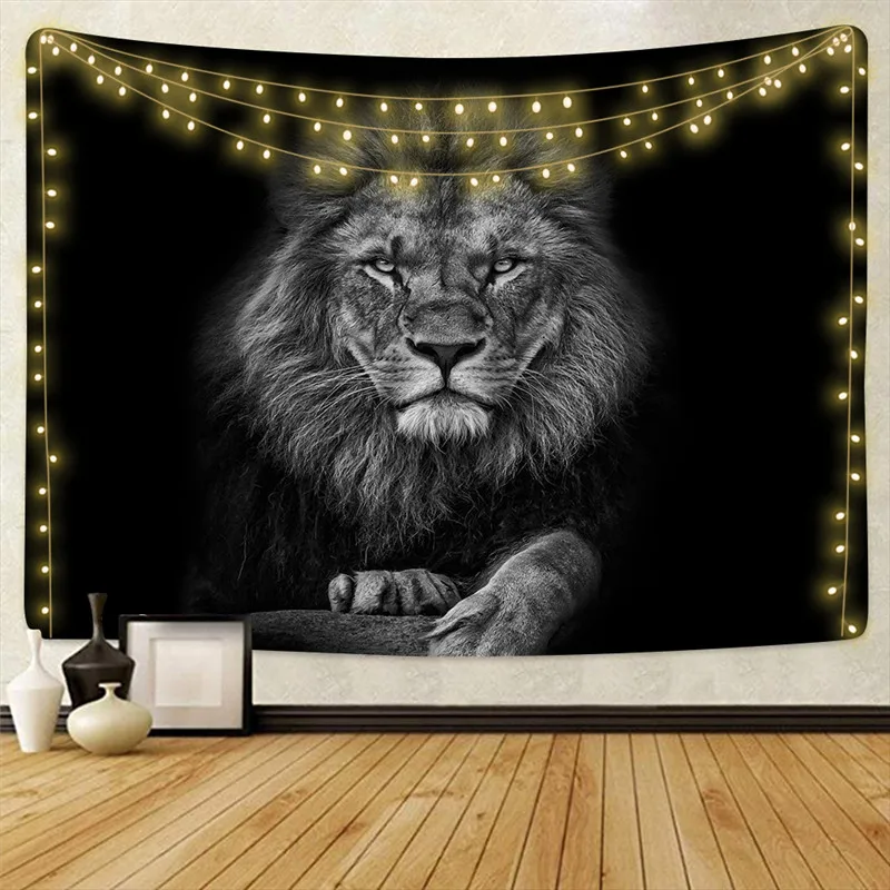 Дропшиппинг животных Львиный гобелен настенный хиппи украшение дома из