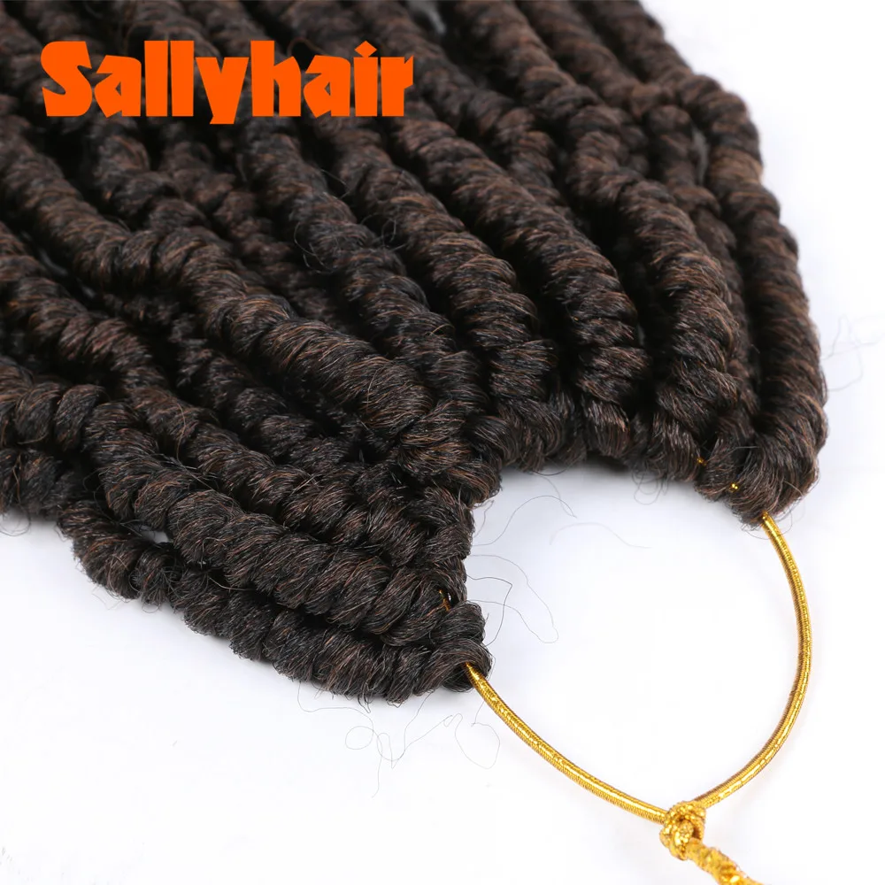 Sallyhair Bomb Twist Pre-Twist Crochet Braids Ombre Colored Nubian Passion Twists Synthetic Braiding Hair Extension Black Brown |