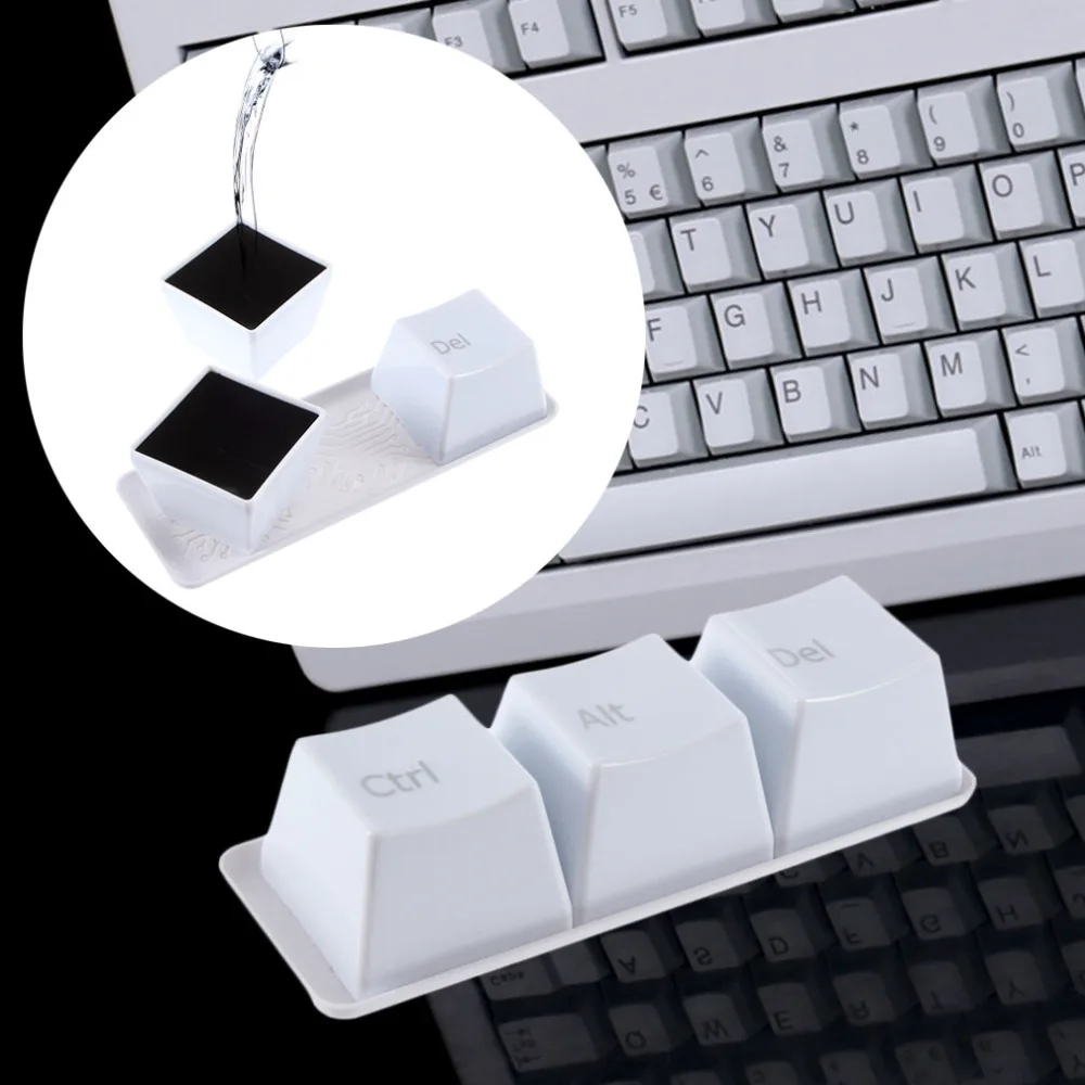 3 Stks/комплект модный Ctrl Alt Del Keyboard Key кофейная чайная чашка клавиатура дизайн