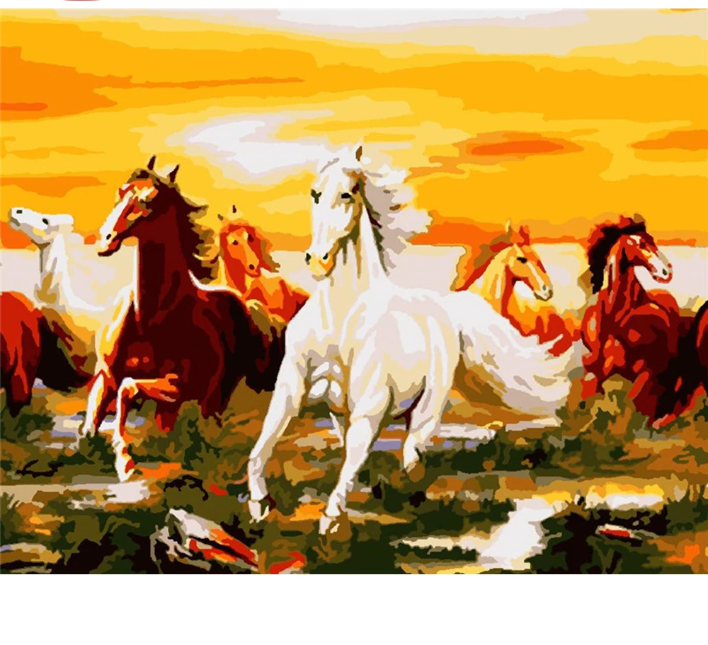

CraftArtGo Painting By Numbers Animal painting On Canvas HandPainted Gift Picture By Number Waterfall Kits Home Decoration