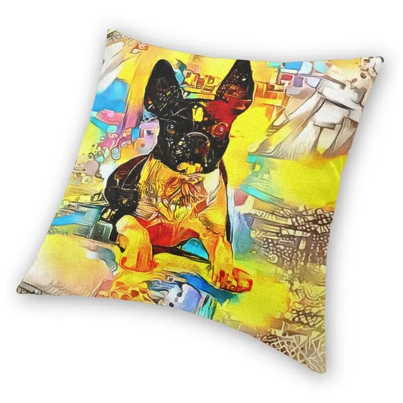 Бостон-терьер собака влюбленные подушка чехол Декор для дома акварель яркие