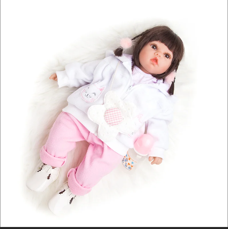 55 см 22 &quotКукла реборн куклы реалистичные мягкие силиконовые настоящие сенсорные