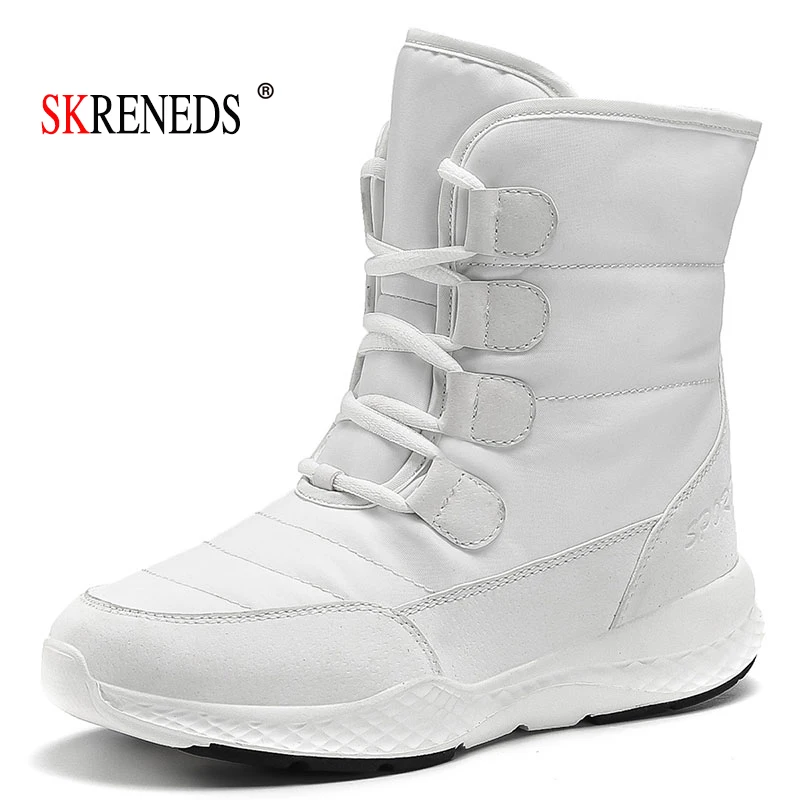 SKRENEDS; женские зимние ботинки; теплые зимние ботинки на толстой платформе; водонепроницаемые ботильоны для женщин; хлопковая обувь с толстым мехом