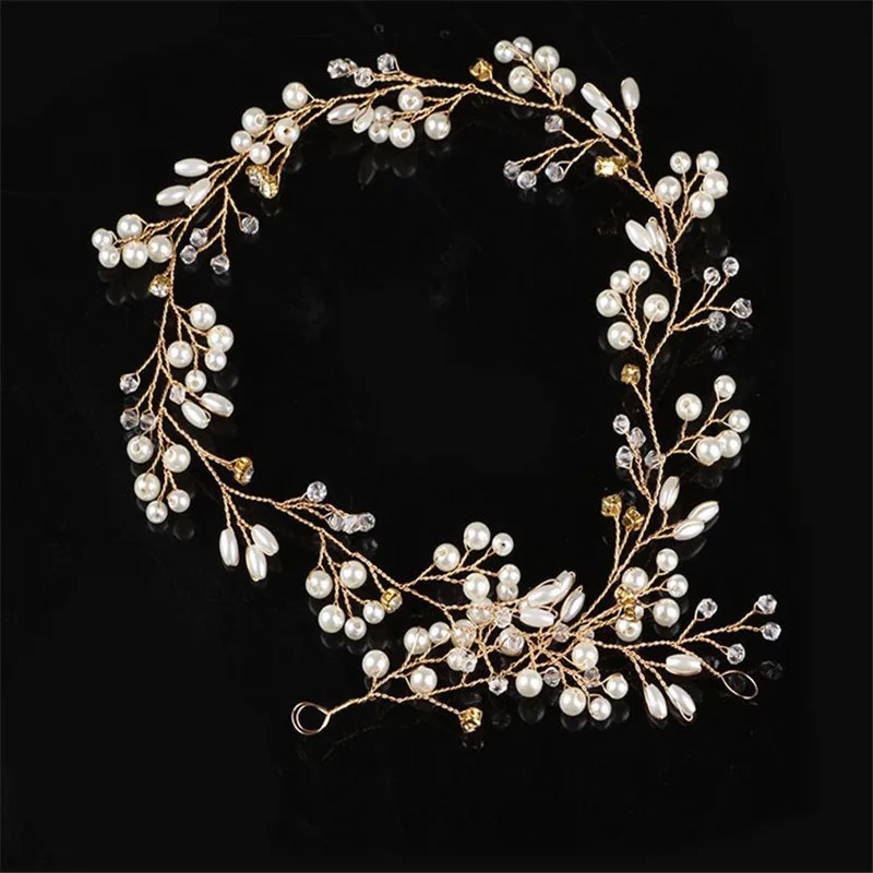 Свадебные аксессуары для волос пояс с кристаллами и жемчугом свадебные